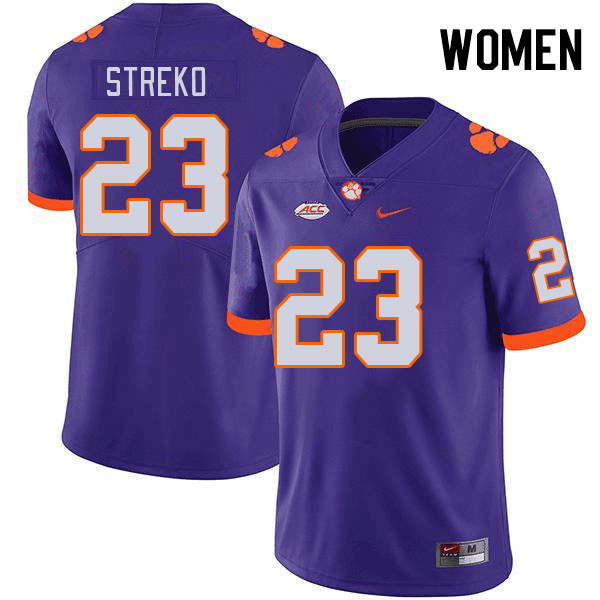 Women #23 Peyton Streko Clemson Tigers College Football Jerseys Stitched-Purple
